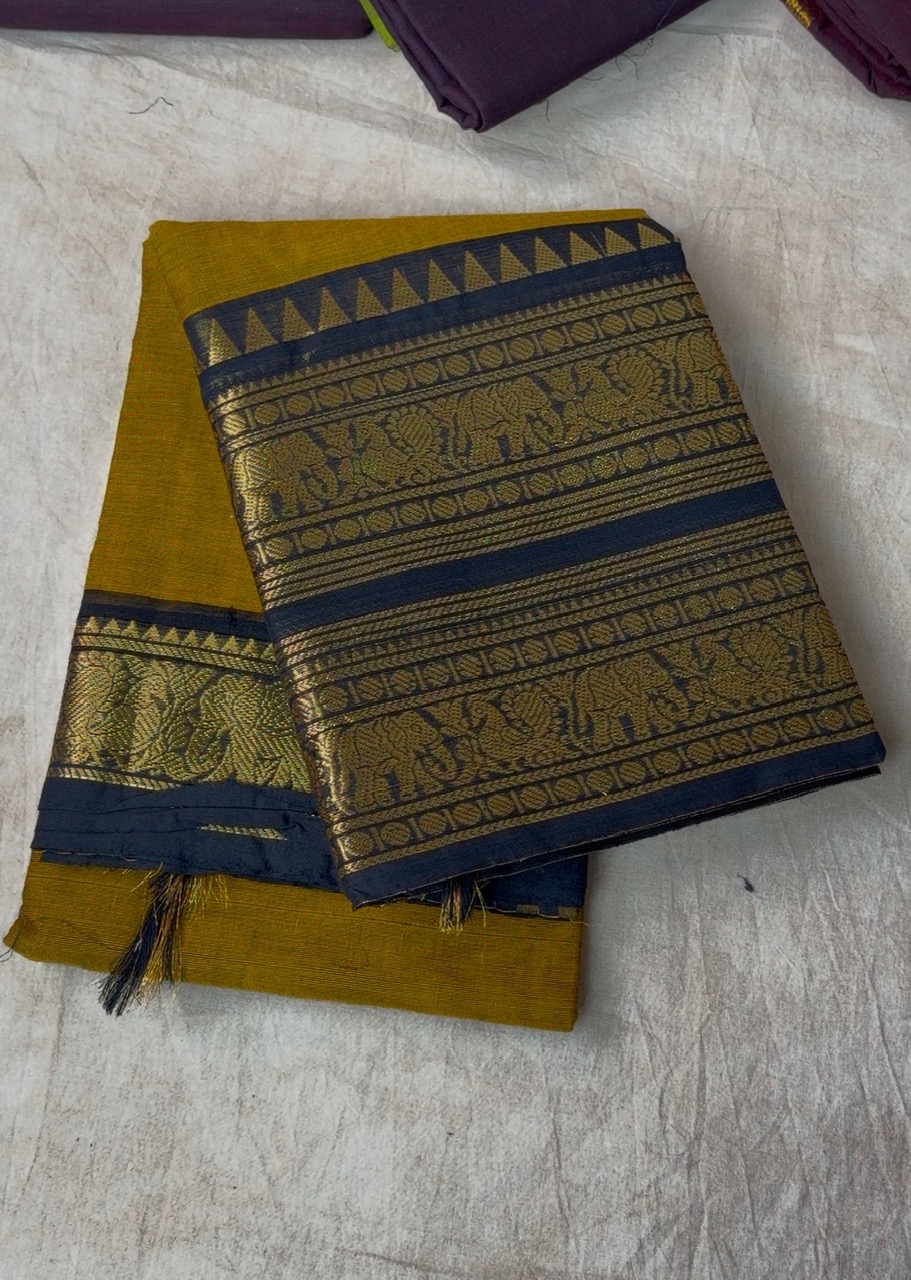 Pure Kanchi Cotton Saree - Dii034