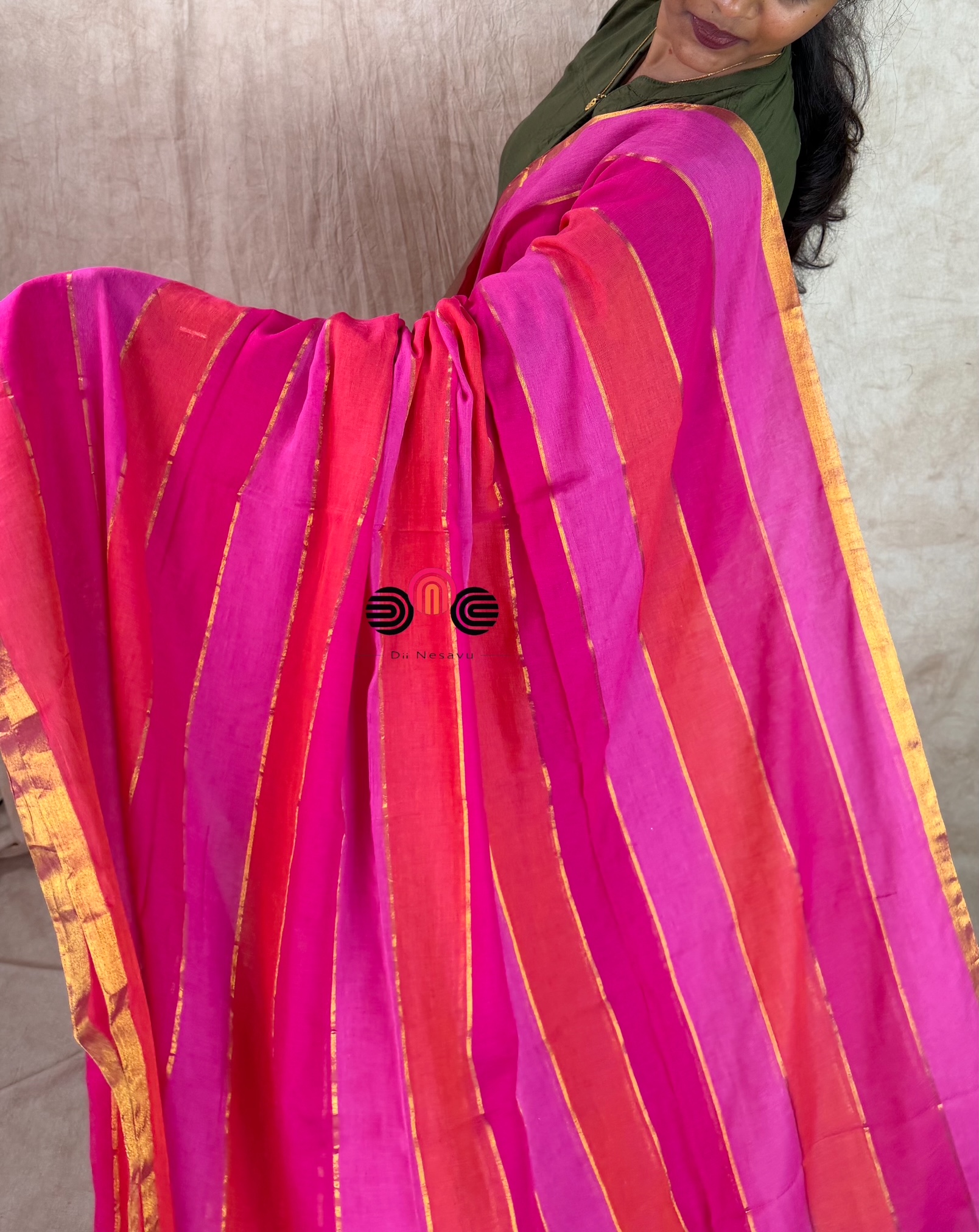 Pure MulMul Cotton Saree - Dii045