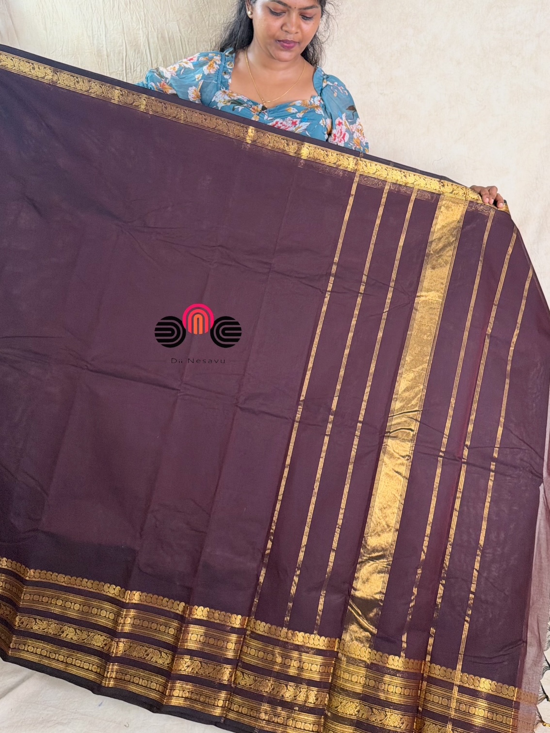 Pure Kanchi Cotton Saree - Dii093